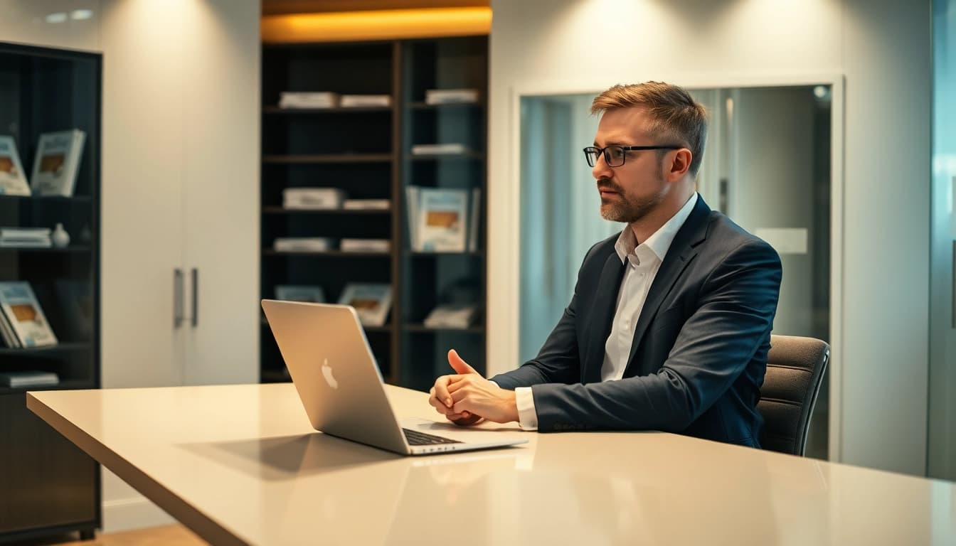 Headhunter Gastronomie berät Kunden in einem modernen Büro und vermittelt Vertrauen.