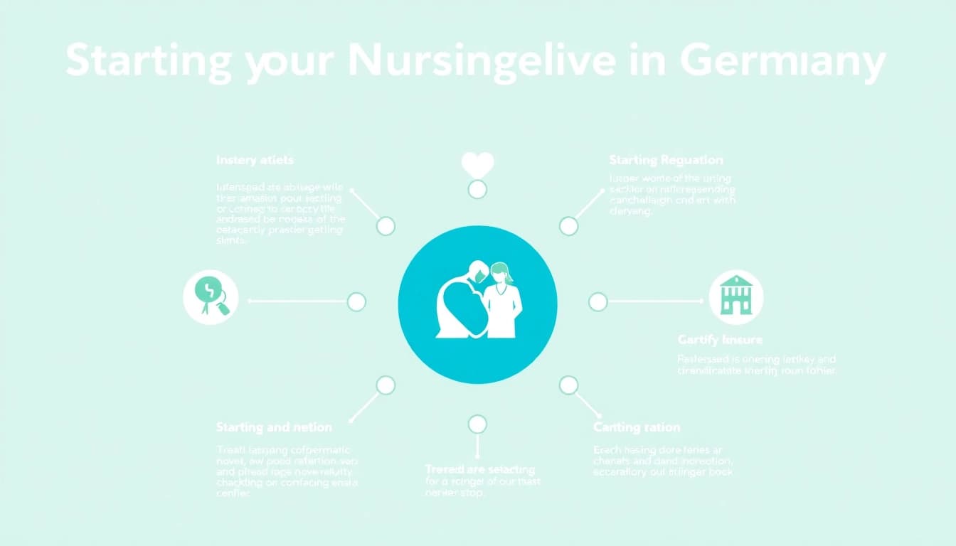 Step-by-step guide to pflegedienst gründen with visual elements illustrating the process.