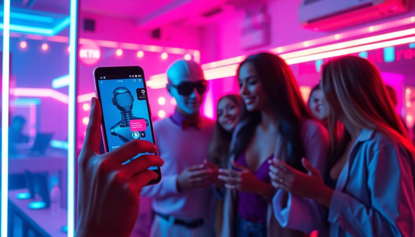Engaging AI chatbot interactions with a vibrant backdrop highlighting free sex ai technology.