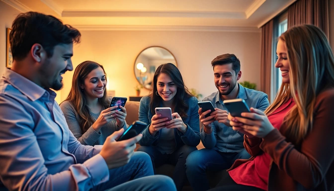 Verbundene Spieler genießen Spielautomaten in besten mobilen Online Casinos.