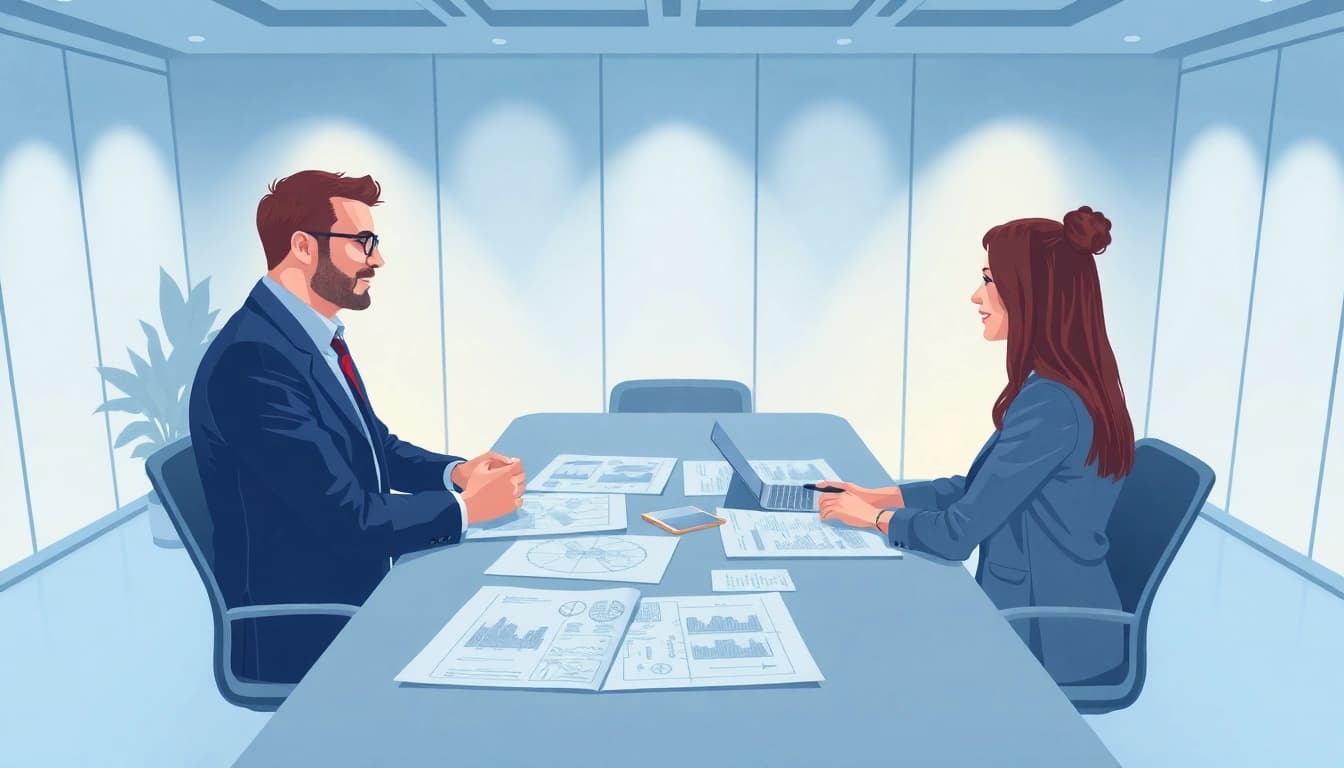 Headhunter Ingenieure conducts a productive meeting with engineering professionals in a modern office setting.