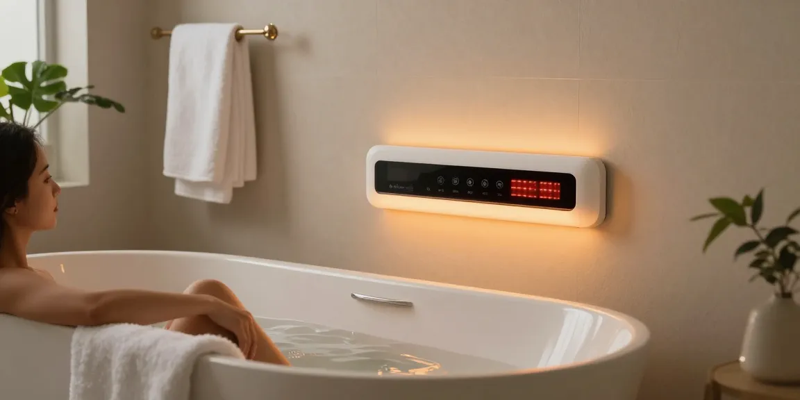 Infrarotheizung in einem stilvollen Badezimmer, das Wärme und Komfort bietet.