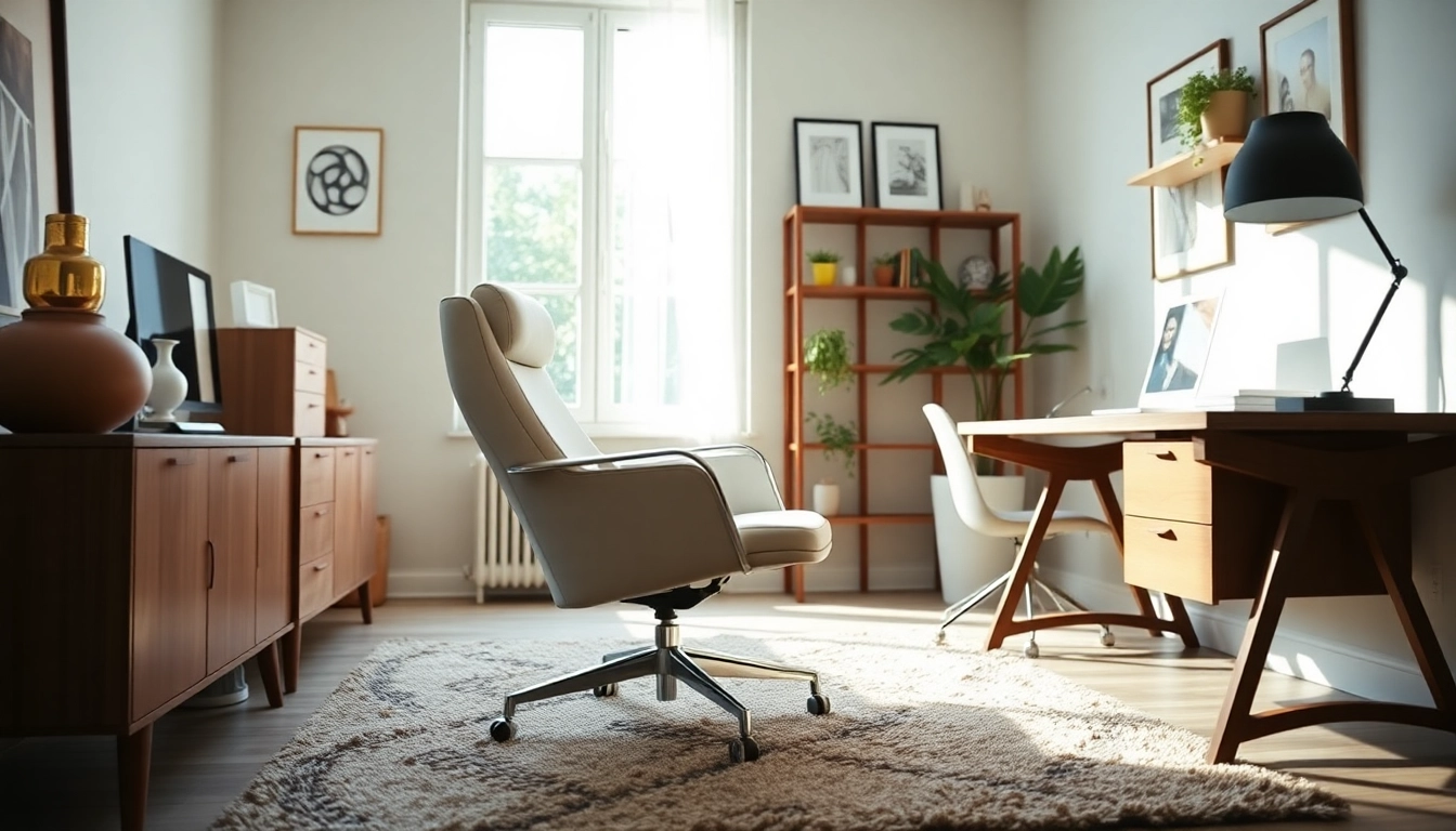 Refurbished Vitra chair showcased in a stylish home office environment.