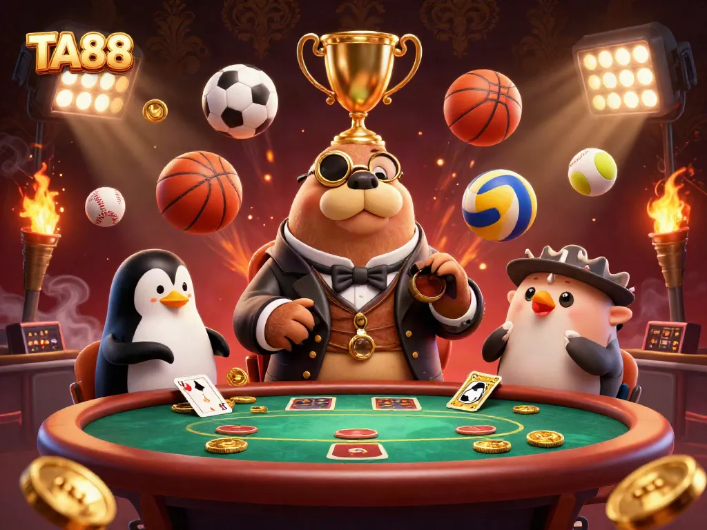 TA88 promotes winning strategies with a jolly walrus at an underwater poker game.