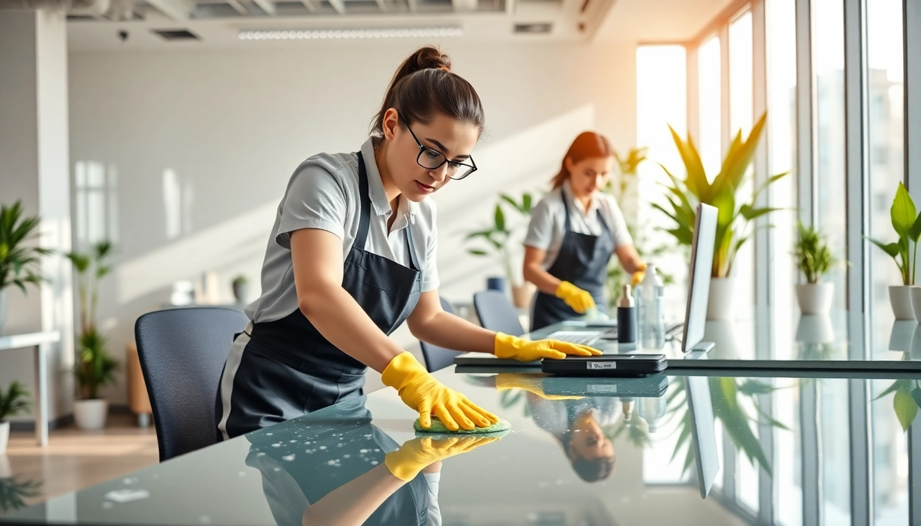 Gebäudereinigung Ulm in action, portraying a team effortlessly transforming office spaces.
