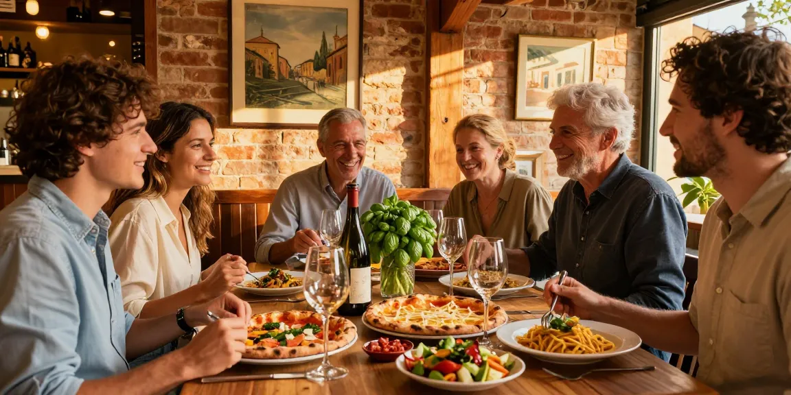 Enjoying pg soft and authentic Italian pizza in a warm, inviting pizzeria atmosphere.