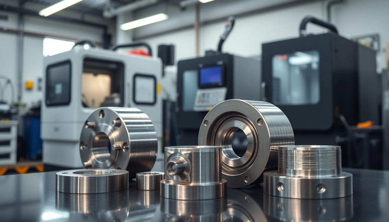 Hochpräzise cnc frästeile in einer modernen Werkstattumgebung präsentieren.