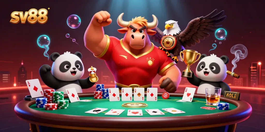 Experience thrilling wins at sv88 with our vibrant casino scene featuring dynamic characters.