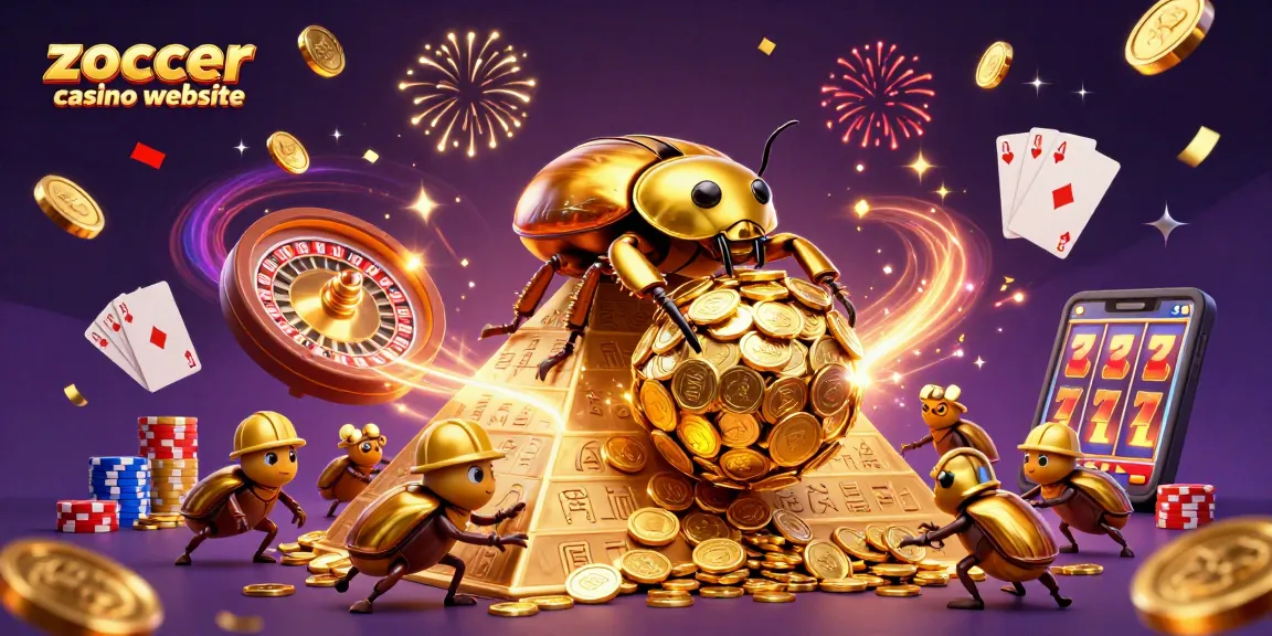 Spiele auf der Zoccer Casino Website mit bunten Casino-Symbolen und aufregenden Gewinnen