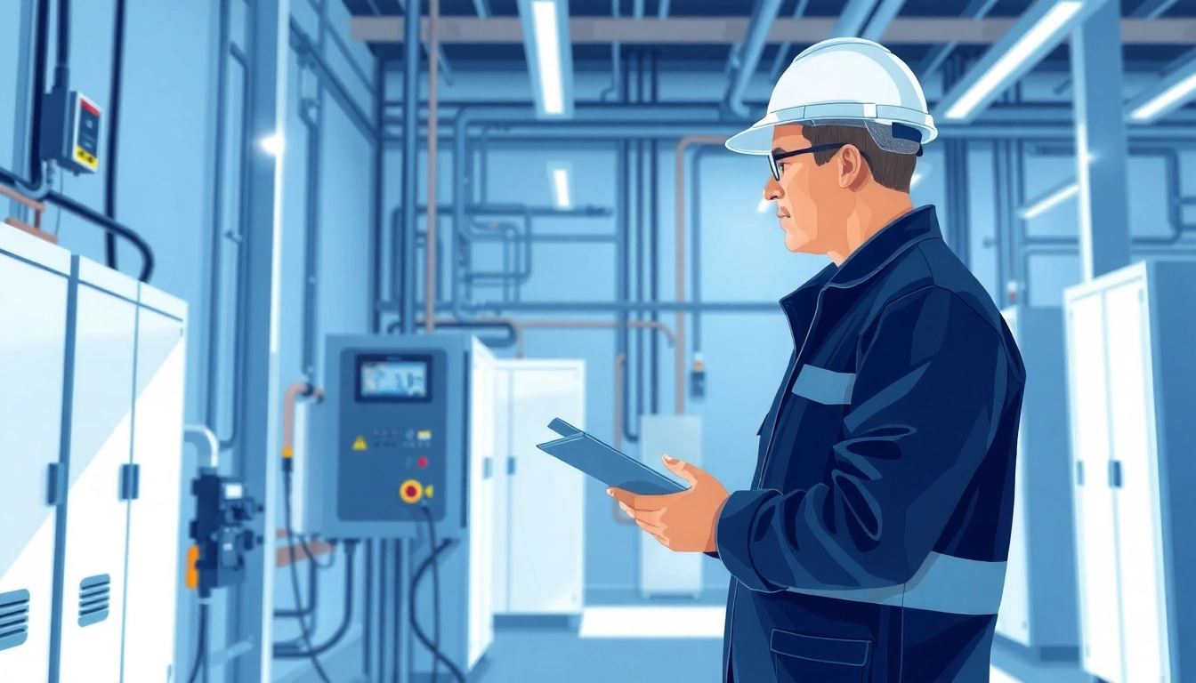 Professionally inspecting electrical equipment during DGUV V3 Prüfung for workplace safety.