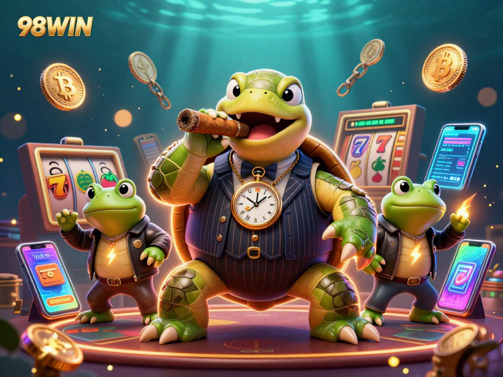 Engage with immersive gameplay at 98WIN featuring vibrant characters and casino elements.