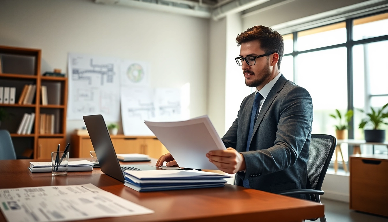 Headhunter Ingenieure evaluieren Lebensläufe in einem modernen Büro mit professionellem Ambiente.