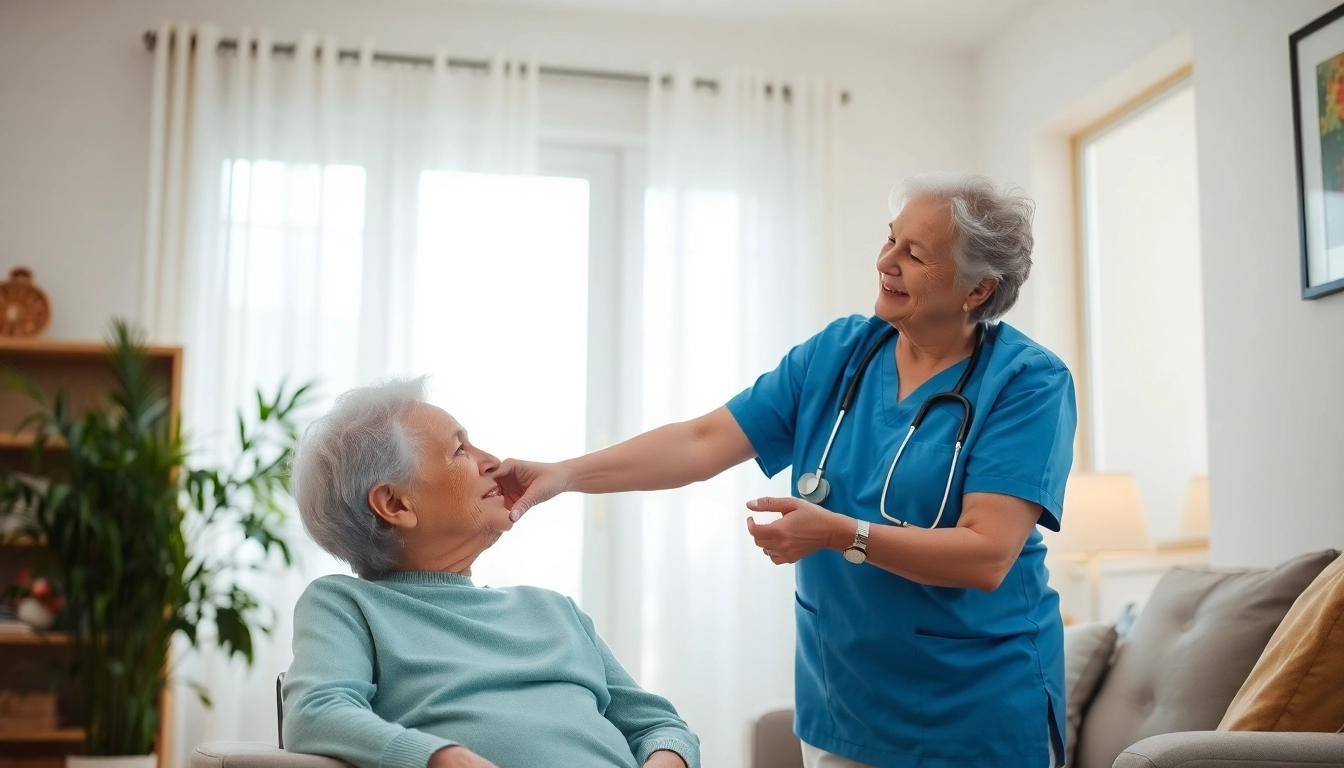 Engaged nursing professional providing ambulante pflege hameln in a comforting home setting.
