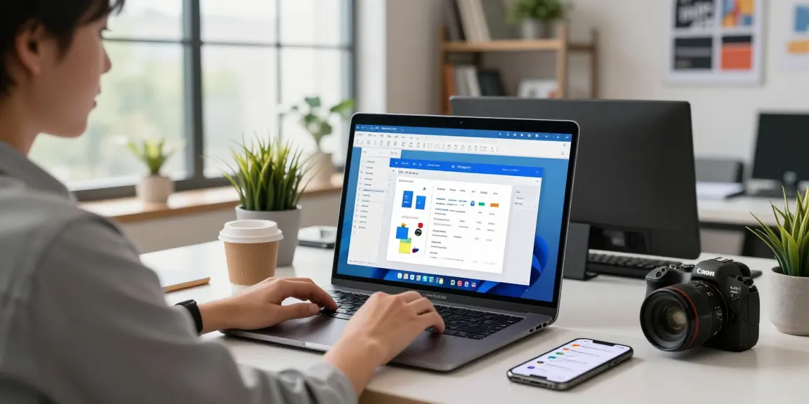 Office 2024 Mac Dauerlizenz online kaufen: Moderner Arbeitsplatz mit MacBook, Microsoft Office 2024 und kreativer Umgebung