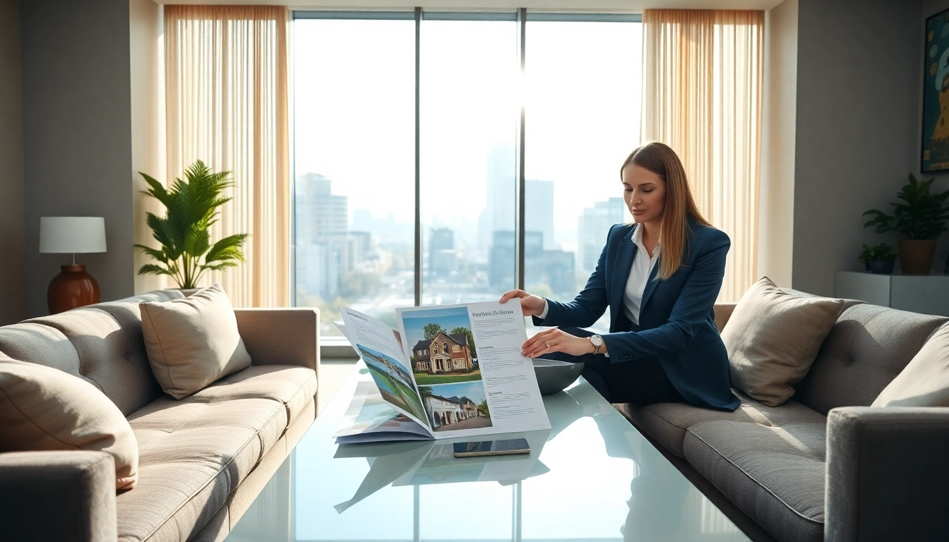 Immobilienmakler Frankfurt Eschersheim meets clients in a modern office, presenting tailored property options.