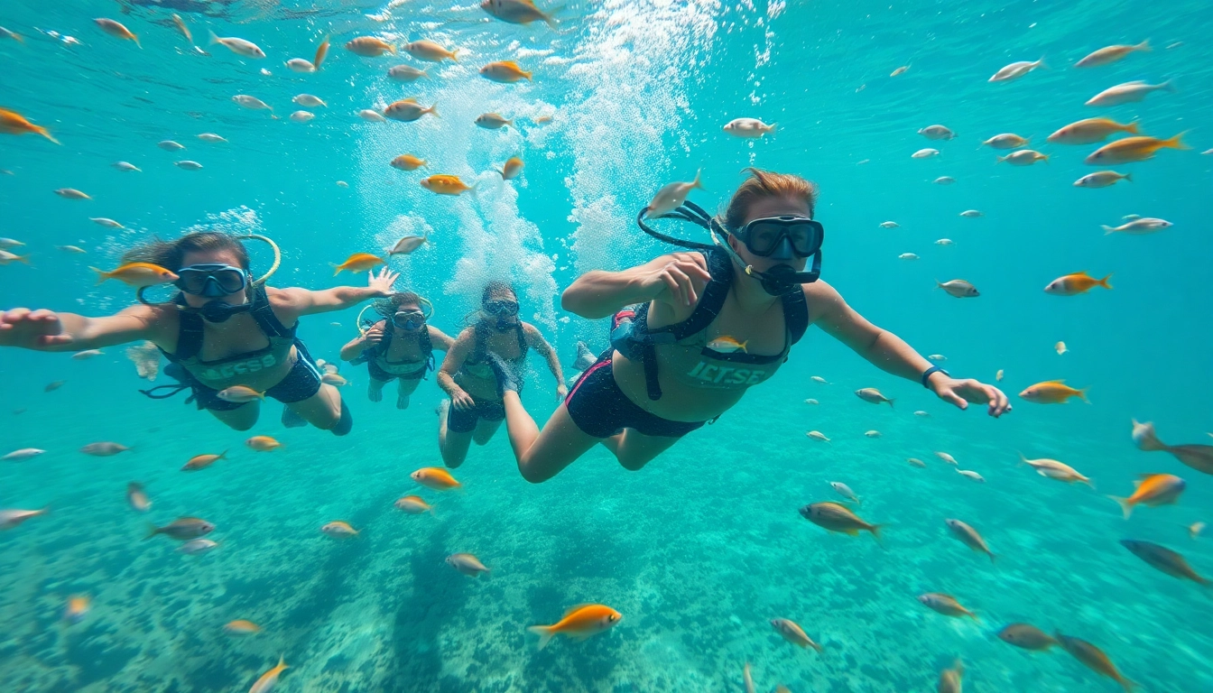 Tauchen im klaren Wasser während eines TauchKurs Mexiko mit bunten Korallen und Fischen.