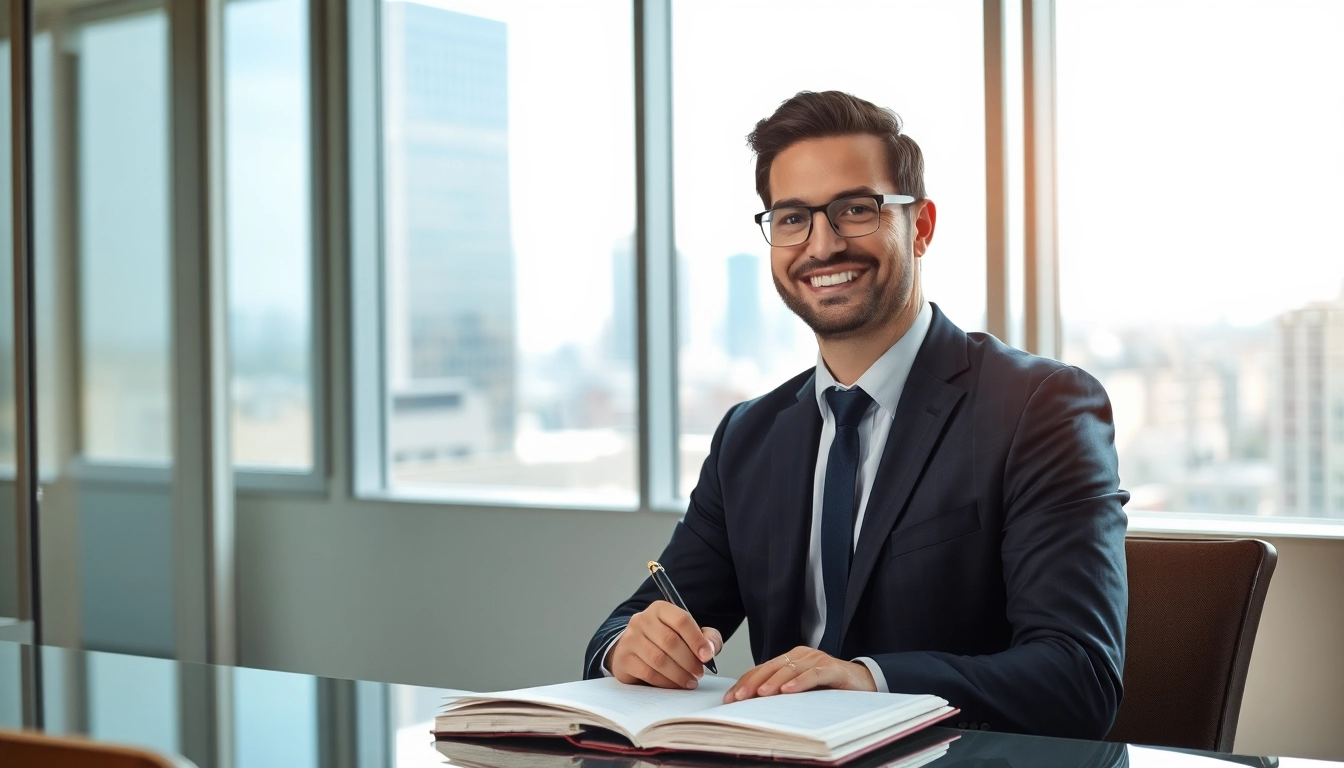 Professioneller Headhunter Hannover berät Klienten in einem modernen Büro mit Stadtblick.