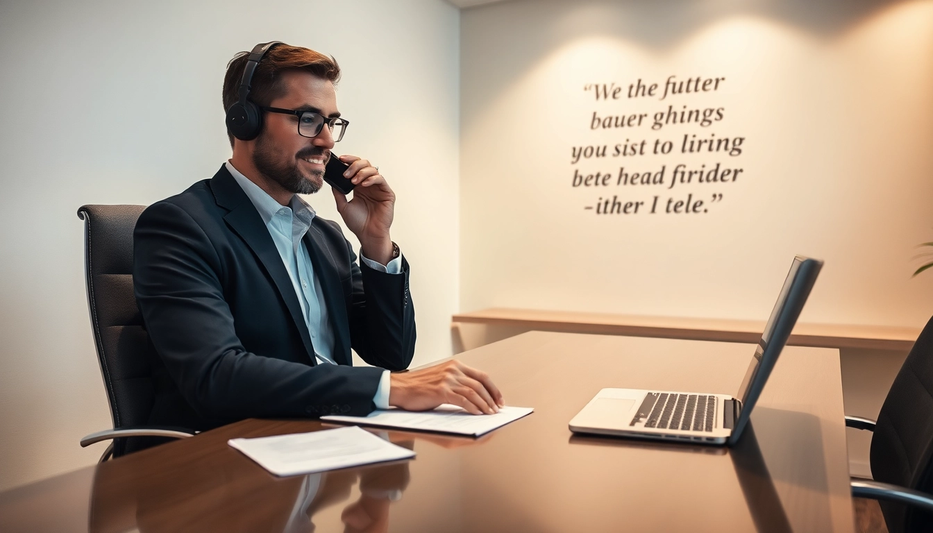 Headhunter Karlsruhe bei der professionellen Beratung am Schreibtisch.