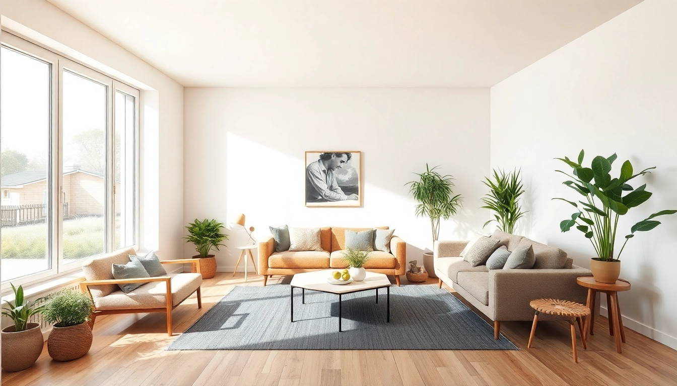 In einem stilvollen Raumgestaltung wohnen, geprägt von harmonischer Farbpalette und Lichtakzenten.