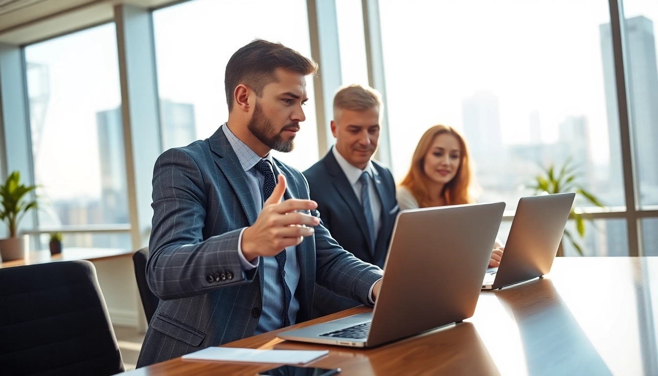 Interacting with a headhunter Schweiz in a bright office environment.