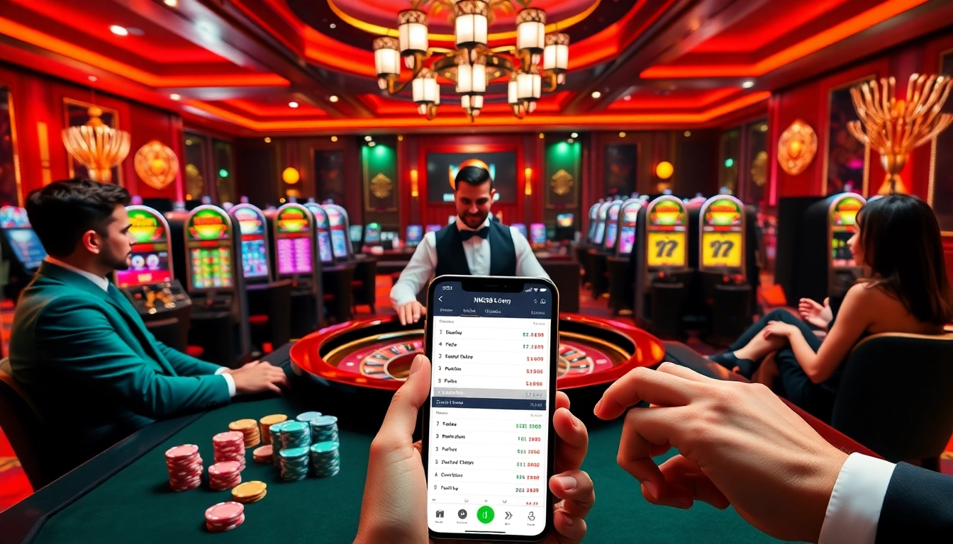 Engage with online gambling at NK88 with vibrant casino visuals and exciting betting action.