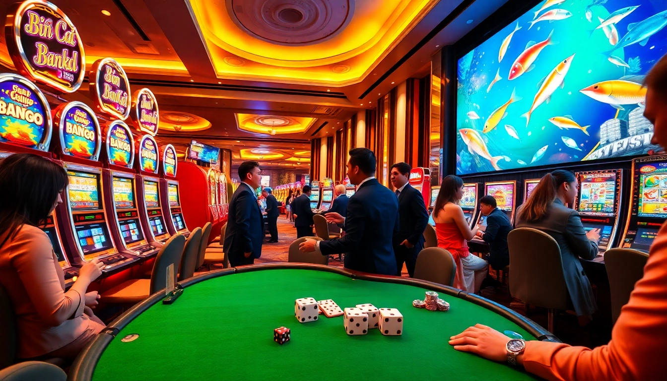 Experience the excitement of TT88 bắn cá with vibrant gaming visuals and luxurious casino elements.