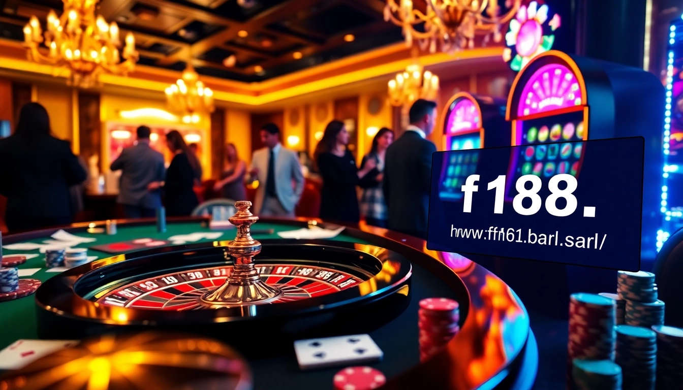 Experience thrilling games at F168, showcasing stunning casino tables and dynamic betting action.