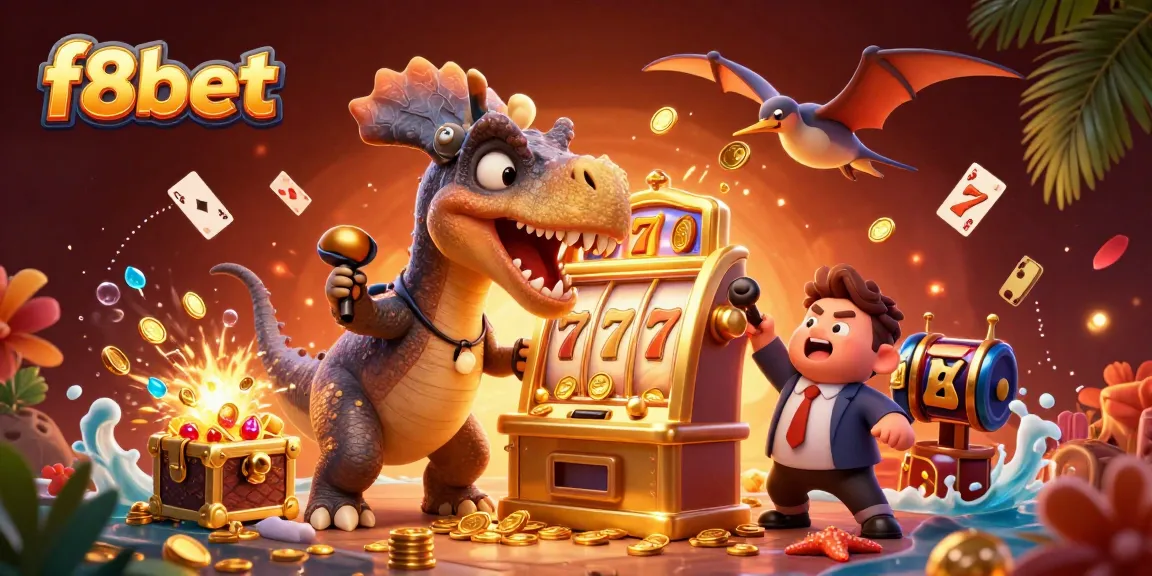 Experience thrilling gameplay with f8bet as a pachycephalosaurus activates a jackpot slot machine