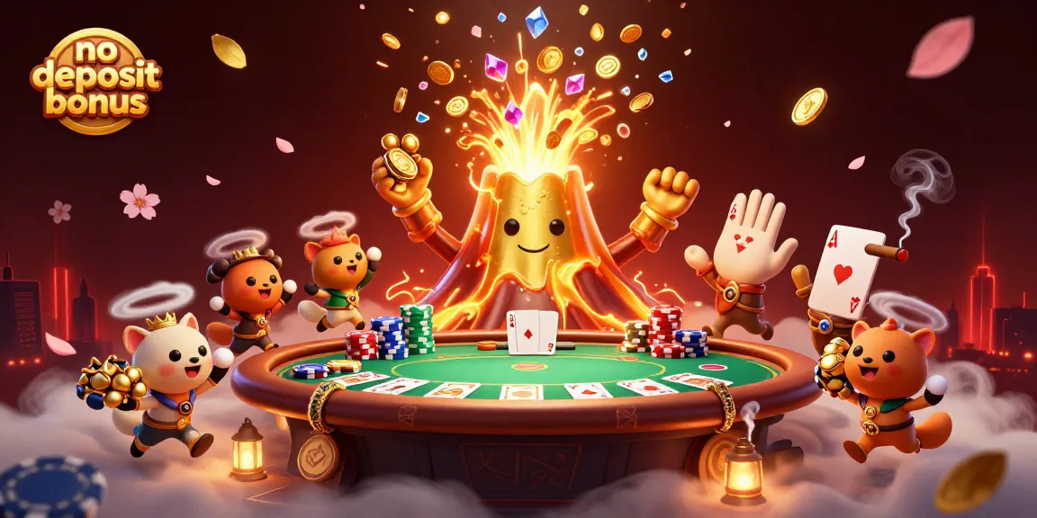 Experience exciting no deposit bonus action with a golden volcano and treasure-fleeing animals!