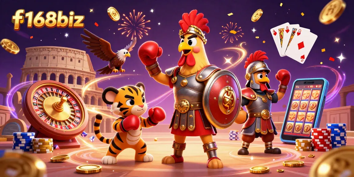 Experience thrilling gameplay at f168biz with vibrant characters and dynamic casino elements.