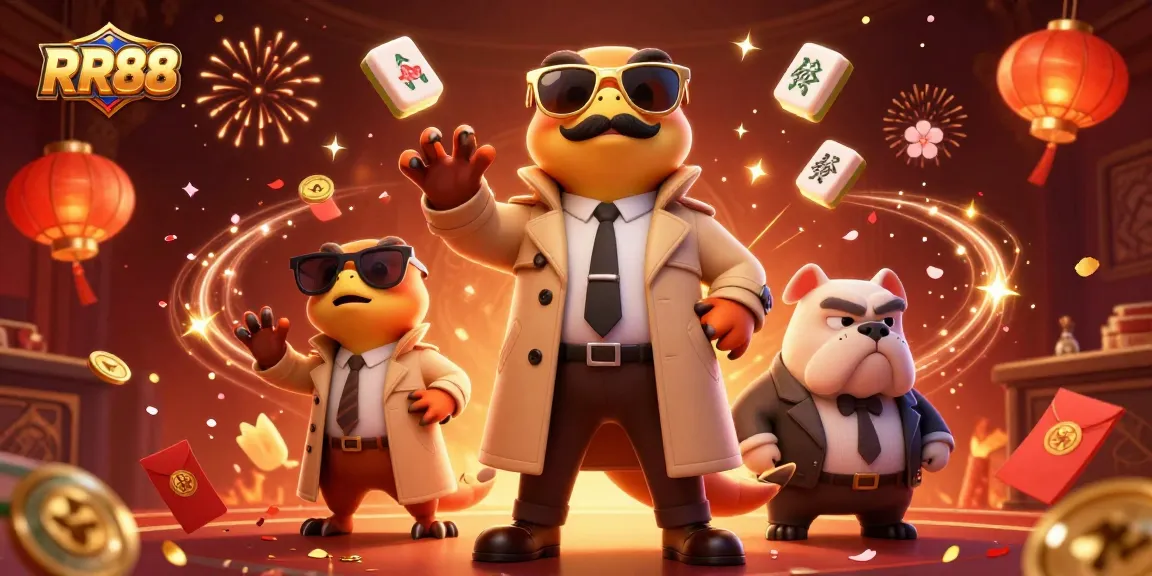 Enjoy thrilling gameplay at RR88's VIP lounge featuring raptors and a bulldog bouncer.