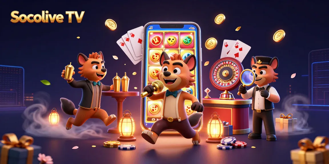 Join the fun at Socolive TV as hyenas bring humor to casino gaming with vibrant slots and drinks.